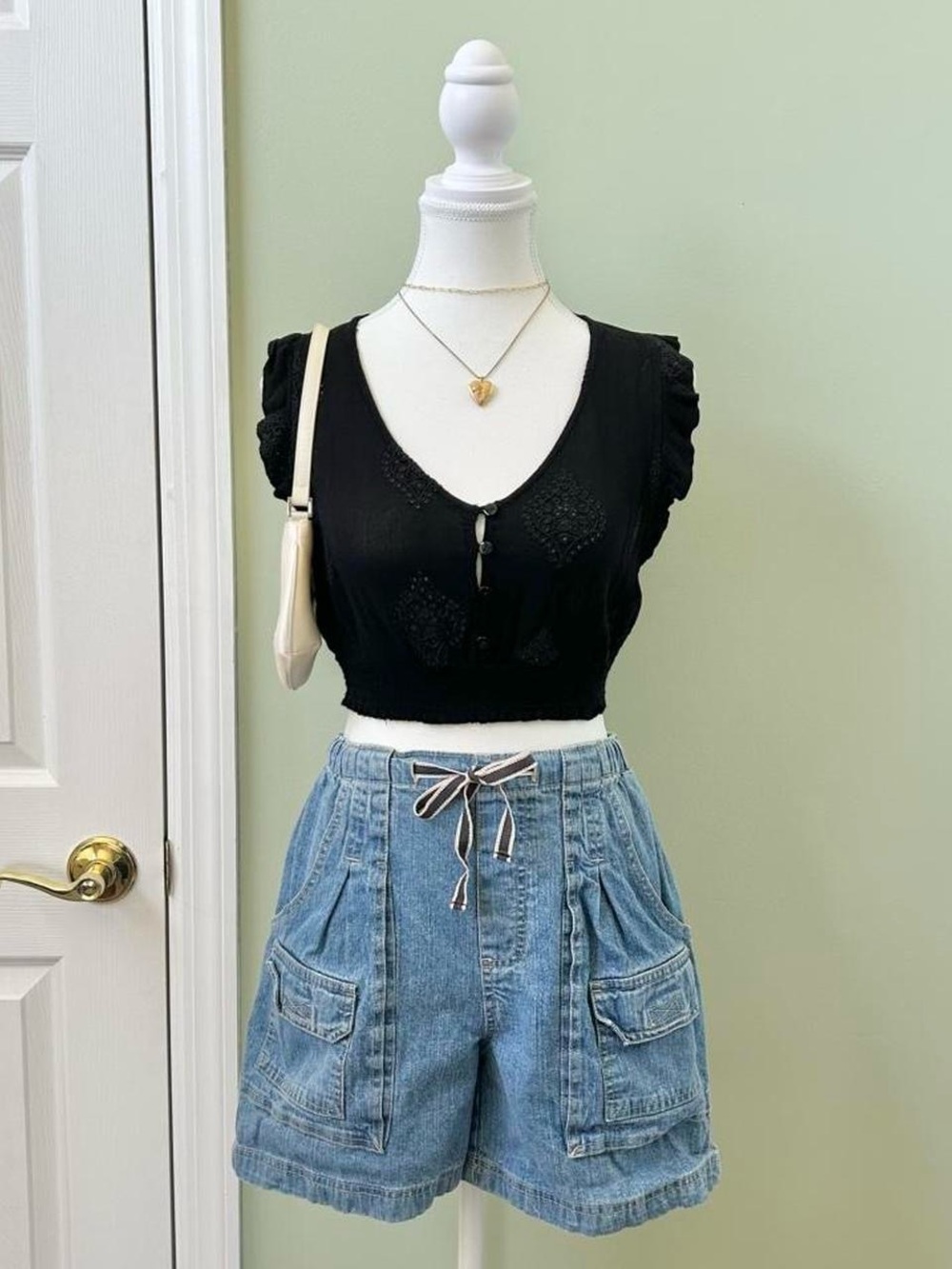 Ruffled paisley crop top